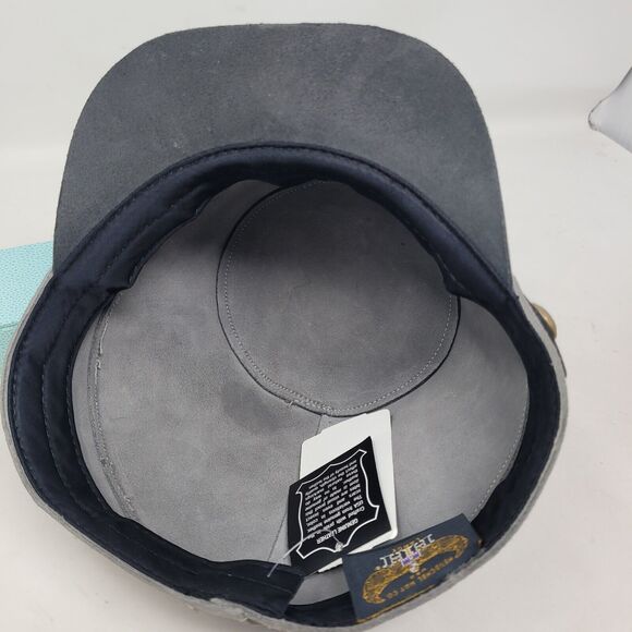 Civil War Confederate Gray Henschel Hat Co LARGE Leather Suede Reenactment NWT - Picture 7 of 7